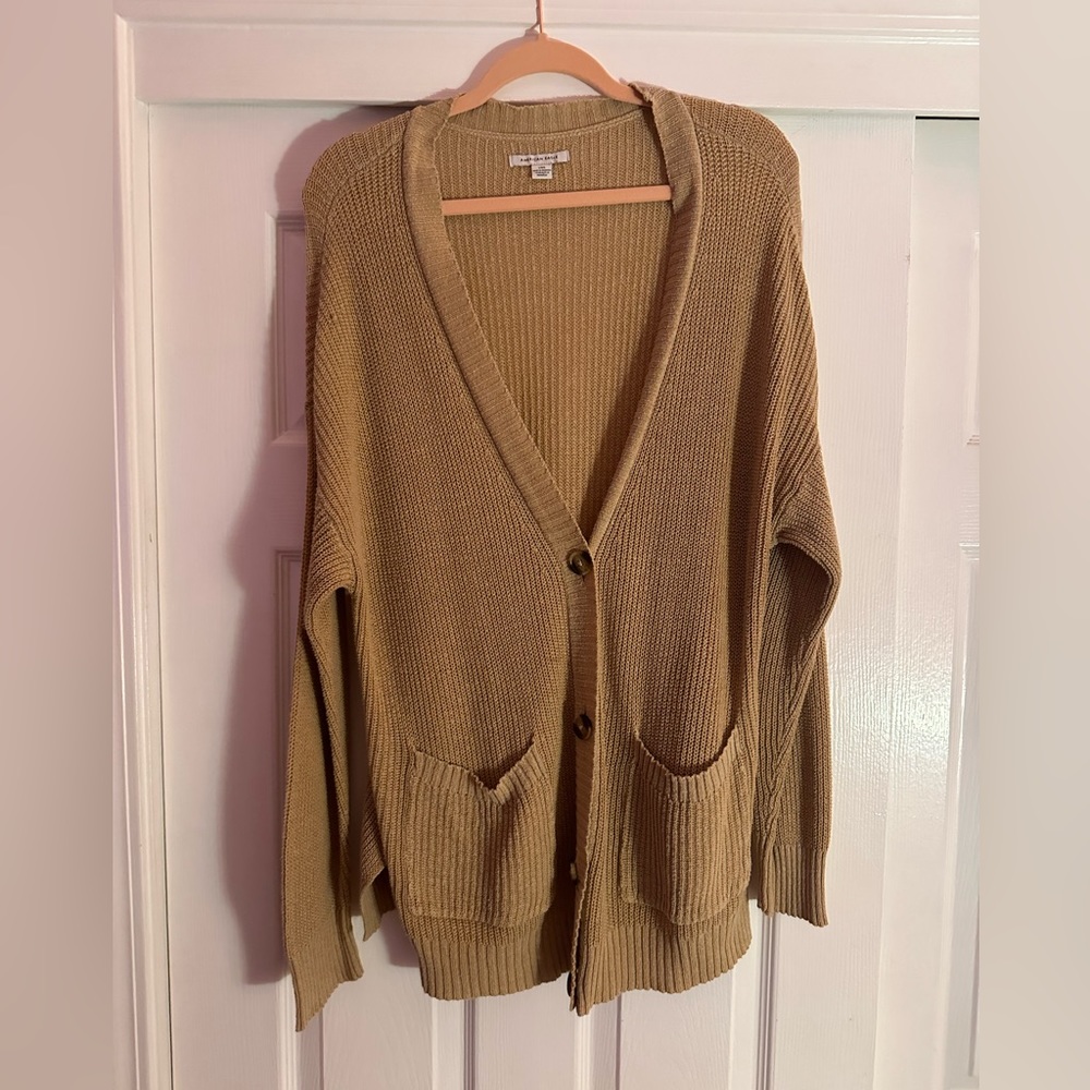 American Eagle Tan Cardigan with Buttons